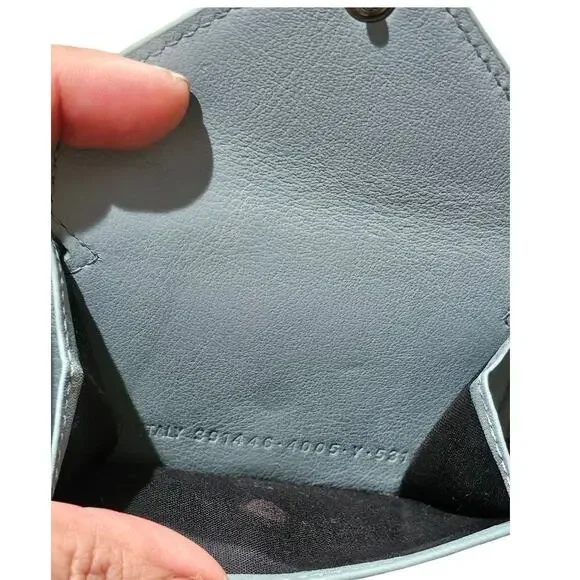 Balenciaga Papier Compact Wallet Blue Leather - Picture 5 of 8